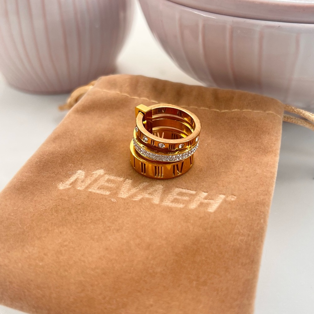 Size 8 Nevaeh triple stack anti tarnish ring NWOT